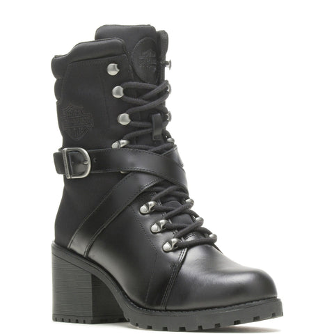 Harley-Davidson Corrington 7" D87226 Womens Black Leather Motorcycle Boots