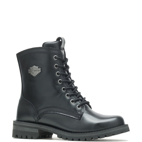 Harley-Davidson Walsen 5" Lace D87254 Womens Black Leather Motorcycle Boots