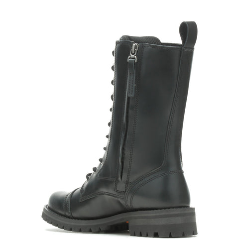 Harley-Davidson Walsen 8" Lace D87256 Womens Black Leather Motorcycle Boots