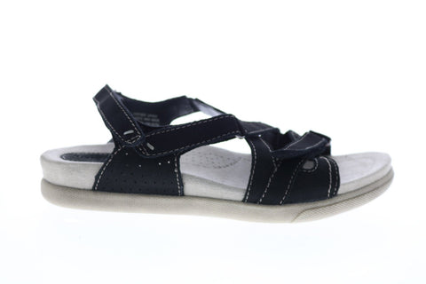Earth Origins Henrietta Womens Black Wide Leather Slingback Sandals Shoes