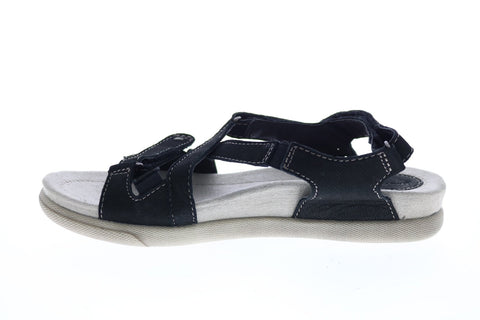 Earth Origins Henrietta Womens Black Wide Leather Slingback Sandals Shoes