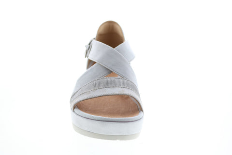 Earth Inc. Hibiscus Platform Velcro Womens Gray Suede Strap Flats Shoes
