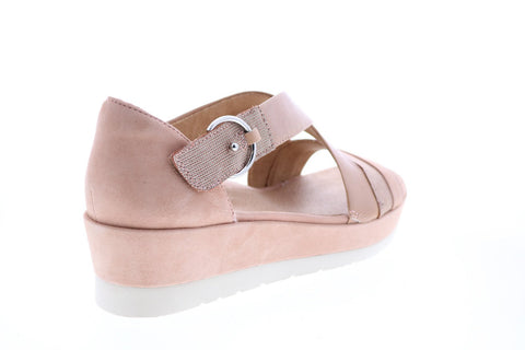 Earth Hibiscus Platform Womens Pink Suede Strap Flats Shoes
