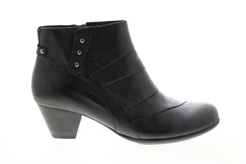 Earth Inc. Hope Brush Off Womens Black Leather Zipper Ankle & Booties Boots