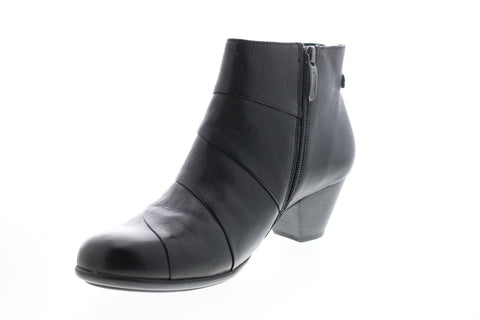 Earth Inc. Hope Brush Off Womens Black Leather Zipper Ankle & Booties Boots