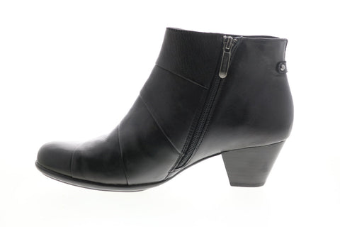 Earth Inc. Hope Brush Off Womens Black Leather Zipper Ankle & Booties Boots