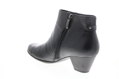 Earth Inc. Hope Brush Off Womens Black Leather Zipper Ankle & Booties Boots