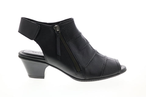 Earth Inc. Hydra Womens Black Leather Zipper Ankle & Booties Boots
