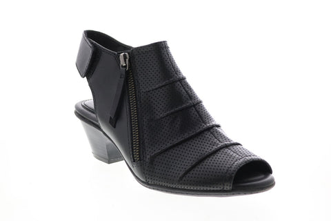 Earth Inc. Hydra Womens Black Leather Zipper Ankle & Booties Boots