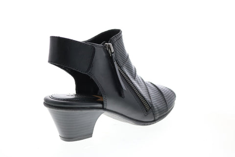 Earth Inc. Hydra Womens Black Leather Zipper Ankle & Booties Boots
