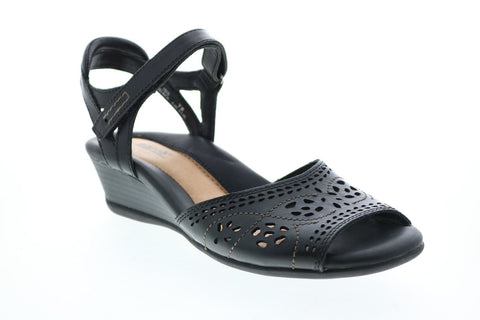 Earth Inc. Ibis Leather IBIS-BLK Womens Black Strap Heels Shoes