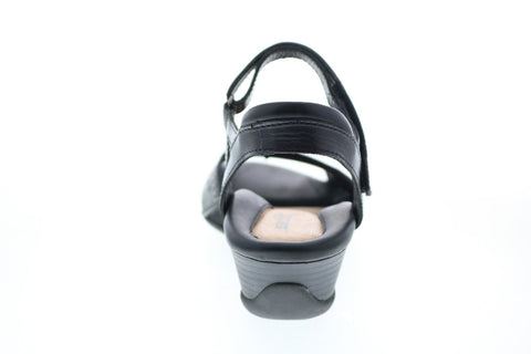 Earth Inc. Ibis Leather IBIS-BLK Womens Black Strap Heels Shoes