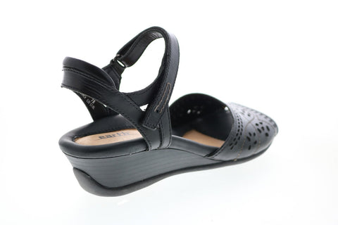 Earth Inc. Ibis Leather IBIS-BLK Womens Black Strap Heels Shoes