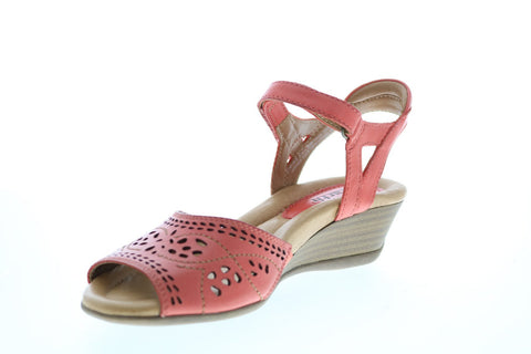 Earth Inc. Ibis Leather IBIS-COR Womens Pink Strap Heels Shoes