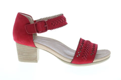 Earth Inc. Ivy Seneca Soft Bck Womens Red Nubuck Strap Heels Shoes