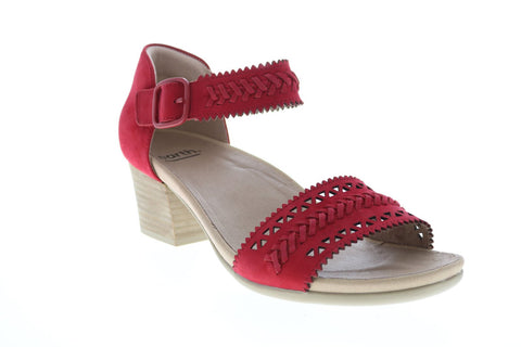 Earth Inc. Ivy Seneca Soft Bck Womens Red Nubuck Strap Heels Shoes