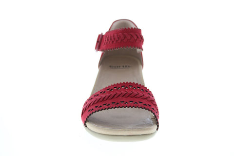 Earth Inc. Ivy Seneca Soft Bck Womens Red Nubuck Strap Heels Shoes
