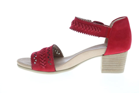 Earth Inc. Ivy Seneca Soft Bck Womens Red Nubuck Strap Heels Shoes