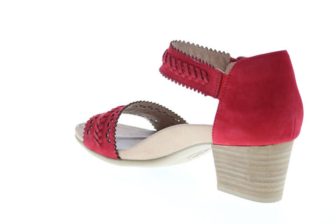 Earth Inc. Ivy Seneca Soft Bck Womens Red Nubuck Strap Heels Shoes