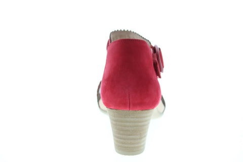 Earth Inc. Ivy Seneca Soft Bck Womens Red Nubuck Strap Heels Shoes