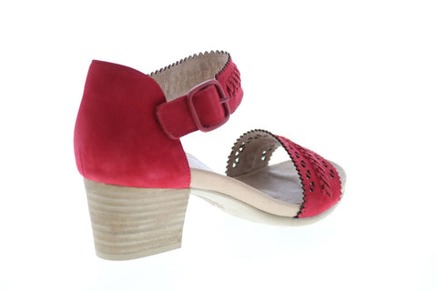 Earth Inc. Ivy Seneca Soft Bck Womens Red Nubuck Strap Heels Shoes