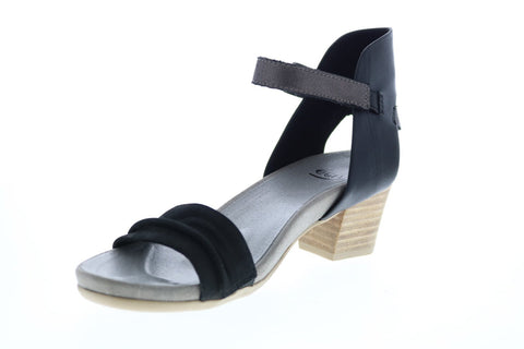 Earth Inc. Ivy Symphony Nubuck Womens Black Leather Strap Heels Shoes