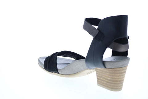 Earth Inc. Ivy Symphony Nubuck Womens Black Leather Strap Heels Shoes