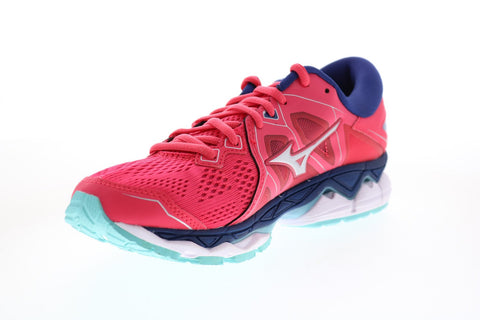 Mizuno Wave Sky 2 J1GD180239 Womens Pink Mesh Lace Up Athletic Running Shoes