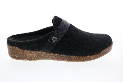 Earth Origins Janet Womens Black Synthetic Slip On Clogs Slippers Shoes