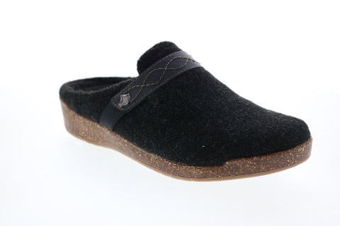 Earth Origins Janet Womens Black Synthetic Slip On Clogs Slippers Shoes