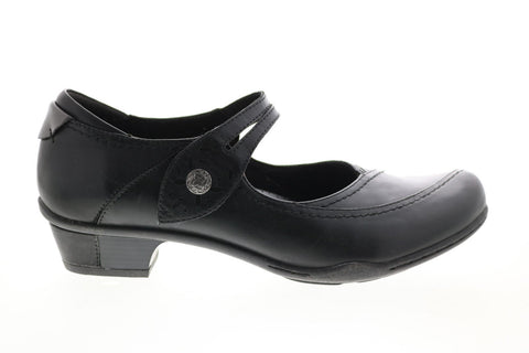 Earth Inc. Jasper Womens Black Leather Slip On Mary Jane Flats Shoes