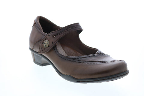 Earth Inc. Jasper Womens Brown Leather Slip On Mary Jane Flats Shoes