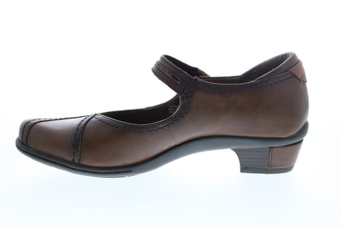 Earth Inc. Jasper Womens Brown Leather Slip On Mary Jane Flats Shoes