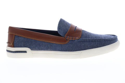 Unlisted by Kenneth Cole Un Anchor JMU726001 Mens Blue Slip On Casual Boat Shoes