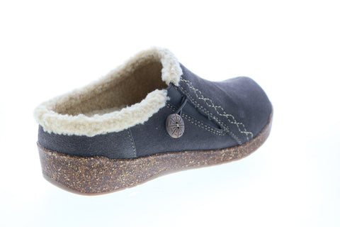 Earth Origins Johanna Womens Gray Suede Slip On Clogs Slippers Shoes