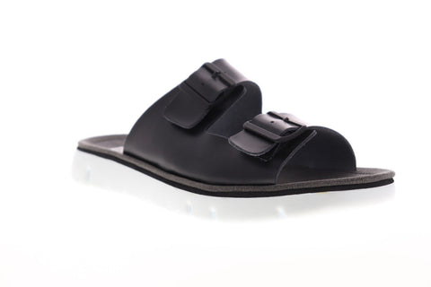 Camper Oruga K100286-001 Mens Black Leather Strap Slides Sandals Shoes