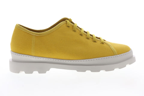 Camper Brutus K100294-007 Mens Yellow Canvas Lace Up Low Top Sneakers Shoes