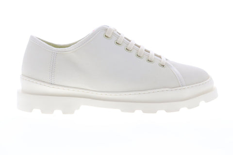 Camper Brutus K100294-011 Mens White Canvas Lace Up Low Top Sneakers Shoes