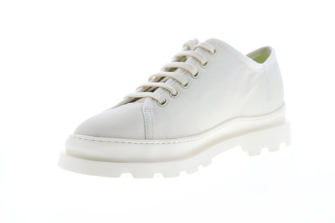 Camper Brutus K100294-011 Mens White Canvas Lace Up Low Top Sneakers Shoes