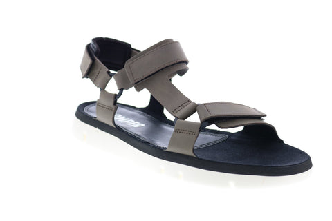 Camper Oruga Sandal K100416-006 Mens Gray Leather Strap Sport Sandals Shoes