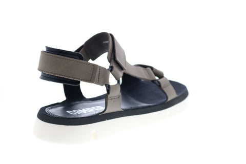 Camper Oruga Sandal K100416-006 Mens Gray Leather Strap Sport Sandals Shoes