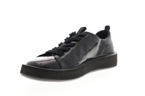 Camper Courb K100433-003 Mens Black Patent Leather Lace Up Low Top Sneakers Shoes