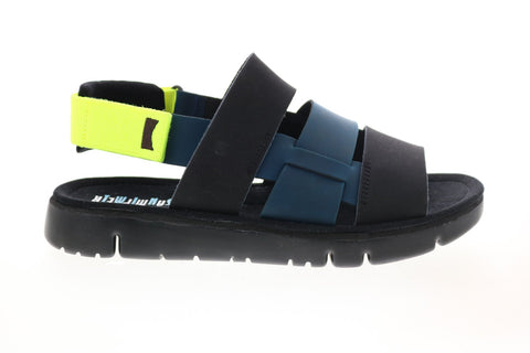 Camper Tws K100470-007 Mens Black Blue Leather Strap Sport Sandals Shoes