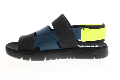 Camper Tws K100470-007 Mens Black Blue Leather Strap Sport Sandals Shoes