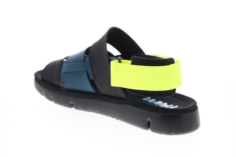 Camper Tws K100470-007 Mens Black Blue Leather Strap Sport Sandals Shoes