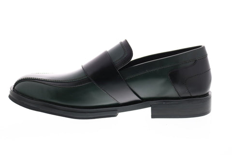 Camper Together with Kiko Kostadinov Mens Green Leather Penny Loafers Shoes