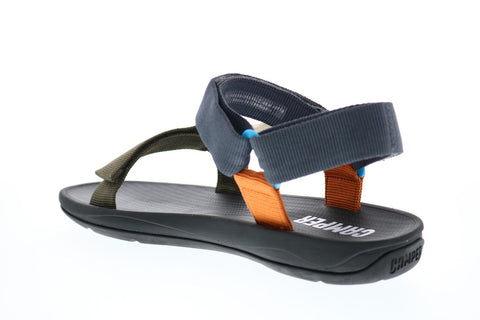 Camper Match K100539-003 Mens Black Canvas Strap Sport Sandals Shoes