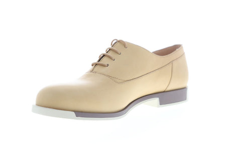 Camper Bowie K200016-009 Womens Beige Leather Casual Lace Up Oxfords Shoes