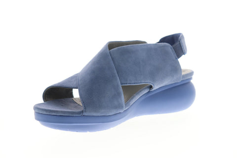Camper Balloon K200066-018 Womens Blue Suede Strap Casual Slippers Shoes