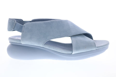Camper Balloon K200066-029 Womens Blue Suede Slip On Heels Wedges Shoes